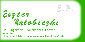 eszter malobiczki business card